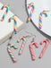 Boucles d'oreilles de Noël couleur bonbon en forme de canne arc-en-ciel