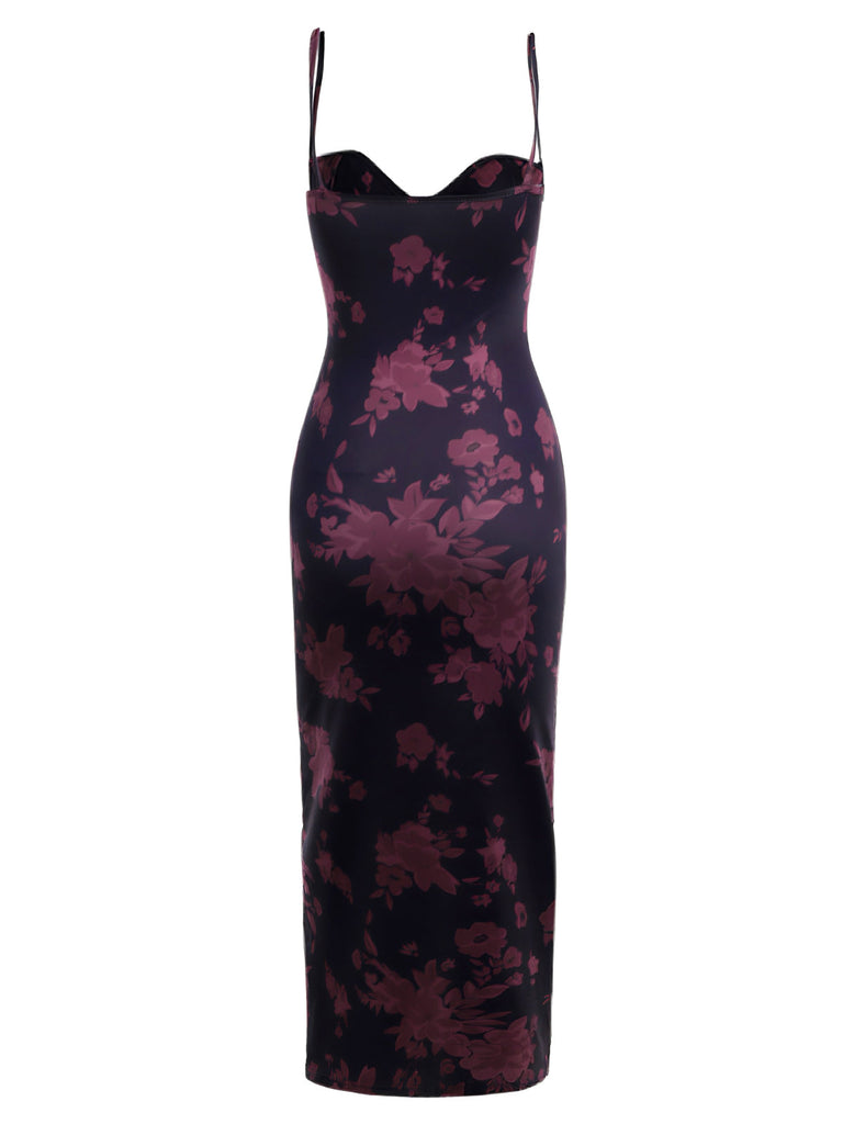 Robe à bretelles spaghetti et imprimé léopard des années 1930