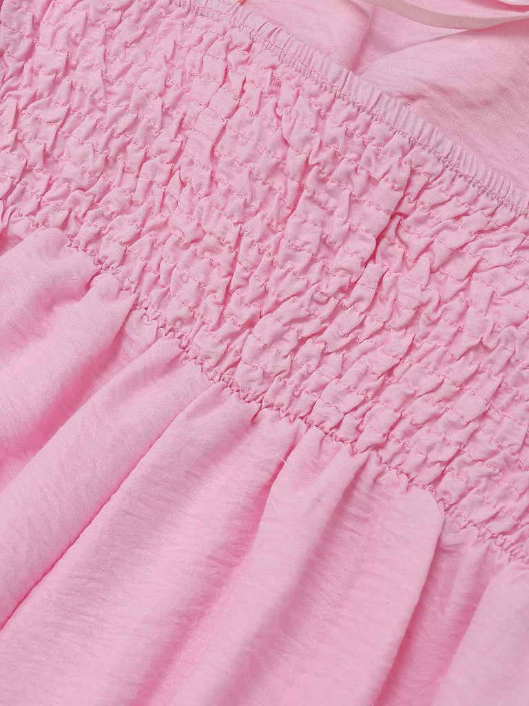 Combinaison à bretelles spaghetti et bordure ondulée des années 1970