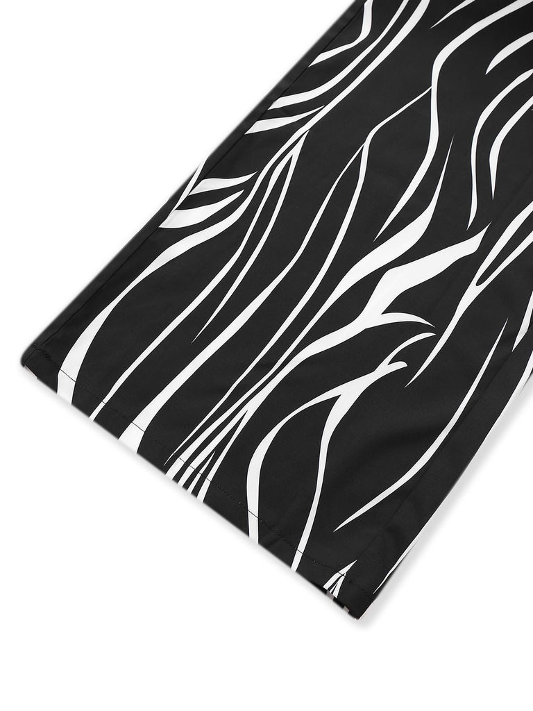 Combinaison licou à imprimé irrégulier noire années 1930