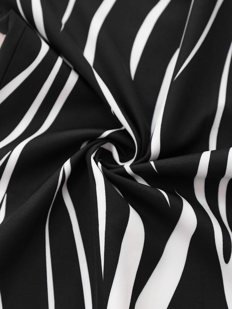 Combinaison licou à imprimé irrégulier noire années 1930