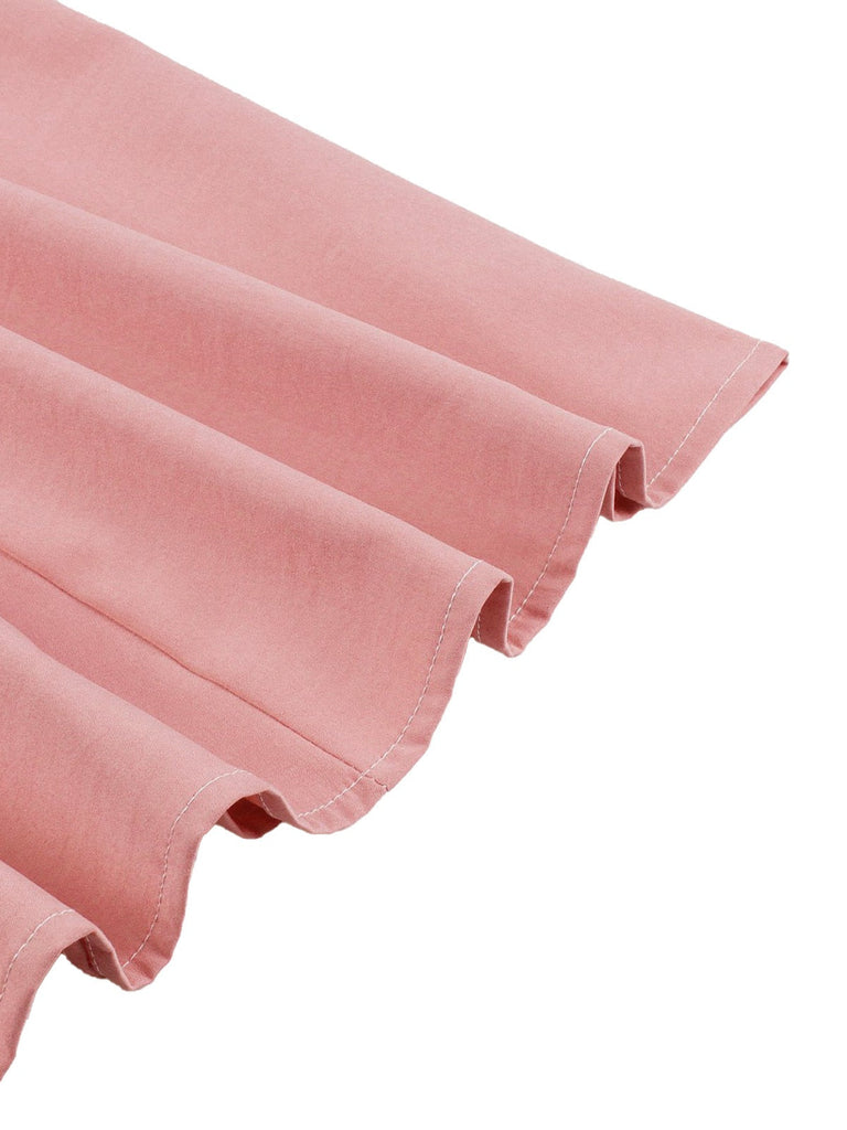 Robe à pois patchwork col rond dos nu blocs de couleurs des années 1950