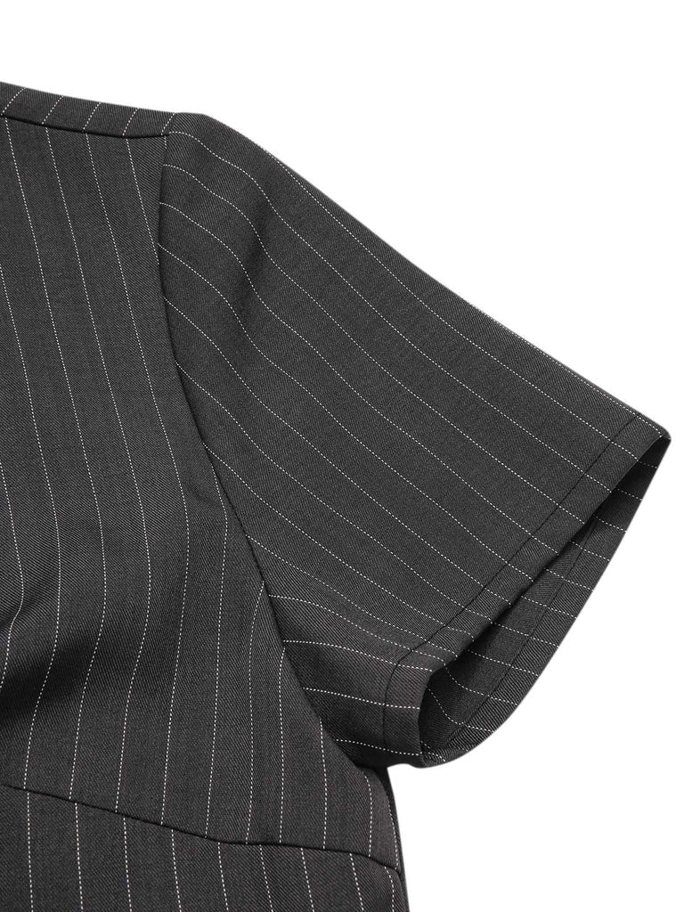 Combinaison rayures gris foncé avec ceinture années 1950