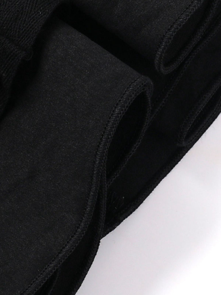 Jupe noire à lacets et boutons en métal punk des années 1980