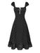Robe à volants et col carré à pois noir années 1940