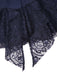 Robe bleue en dentelle patchwork et strass années 1920
