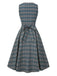 2PCS Robe gris à volants et chemisier en coton années 1950