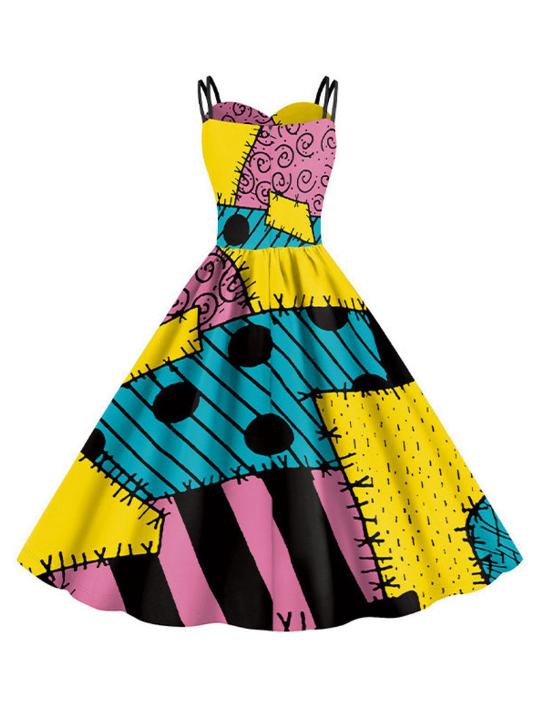 Robe multicolore Sally de L'Étrange Noël de Monsieur Jack des années 1950