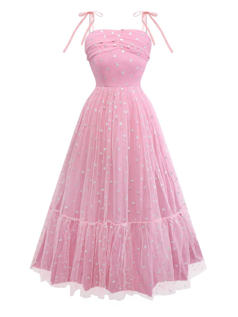 Robe de bal en tulle argenté à cœur et bretelles spaghetti années 1930