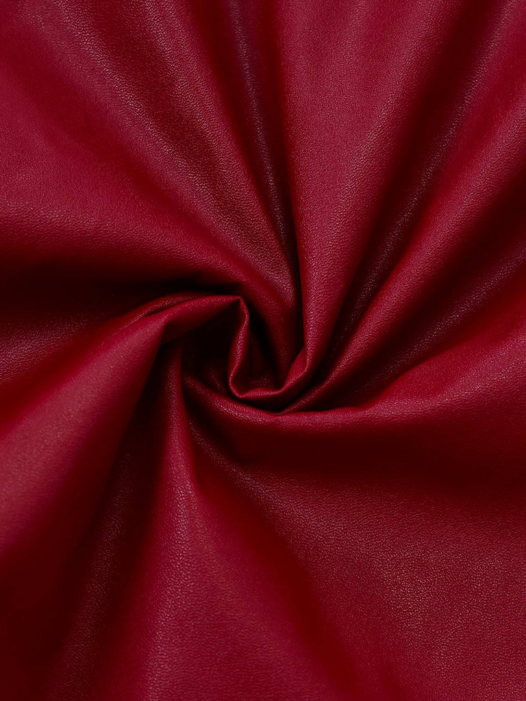 Manteau à capuche et col en fourrure en cuir des années 1950