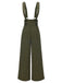 Pantalon salopette boutonné à carreaux Glen vert des années 40