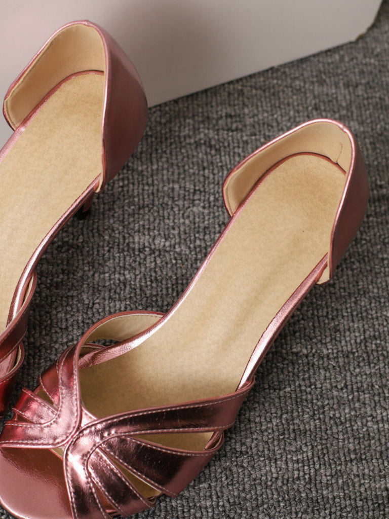Escarpins à talons hauts vintage à bout ouvert et à enfiler
