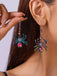 Boucles d'oreilles araignées colorées d'Halloween