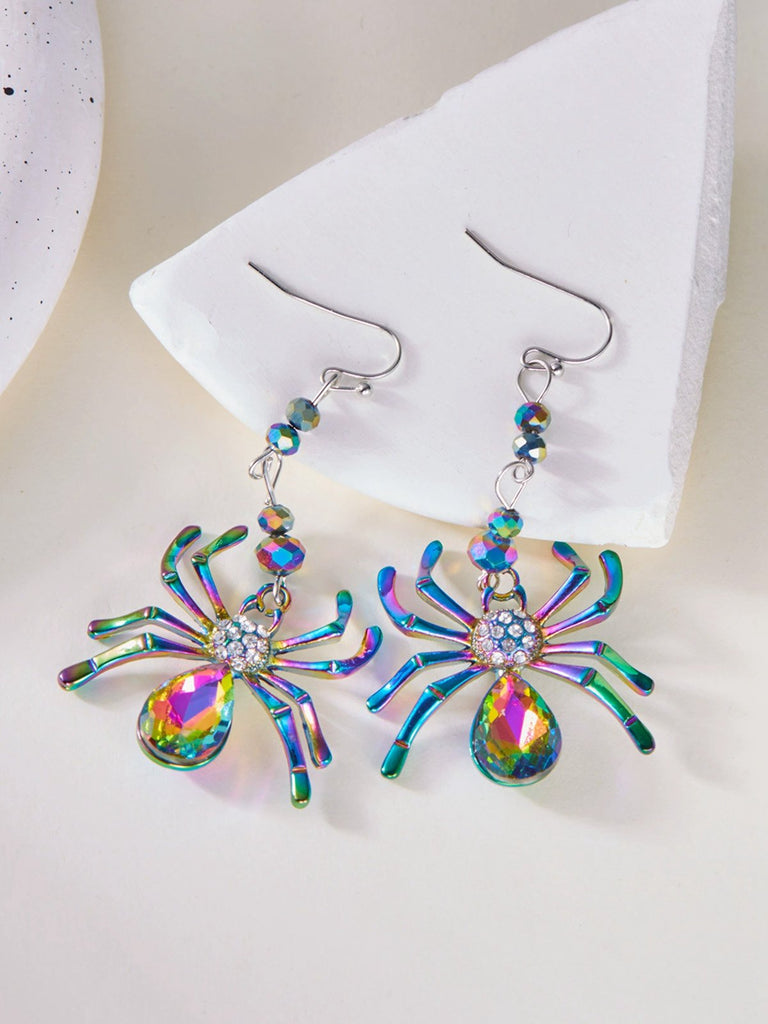 Boucles d'oreilles araignées colorées d'Halloween