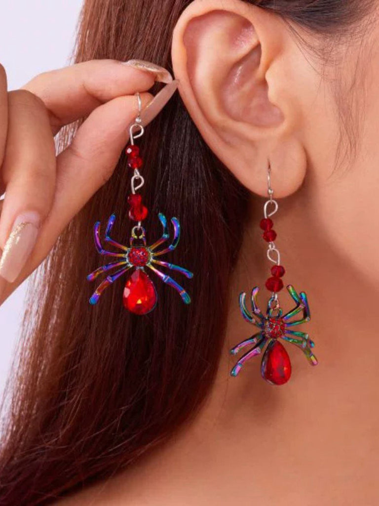 Boucles d'oreilles araignées colorées d'Halloween