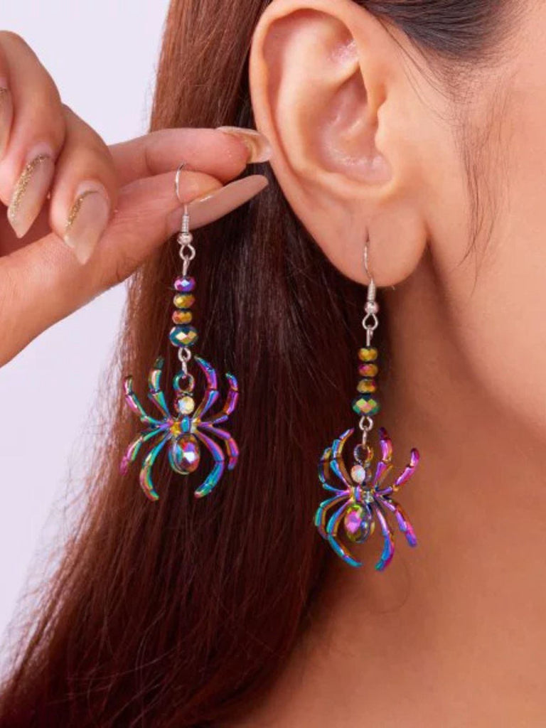 Boucles d'oreilles araignées colorées d'Halloween