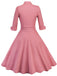 Robe Vintage Années 50 Patchwork à Pois Manches Longues Pin Up