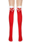 Chaussettes hautes en fourrure de Noël rouges