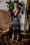 Robe Charleston Vintage Année 20 Flapper à Franges Paillettes Soirée Cocktail