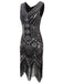 Robe Charleston Vintage Année 20 Flapper à Franges Paillettes Soirée Cocktail