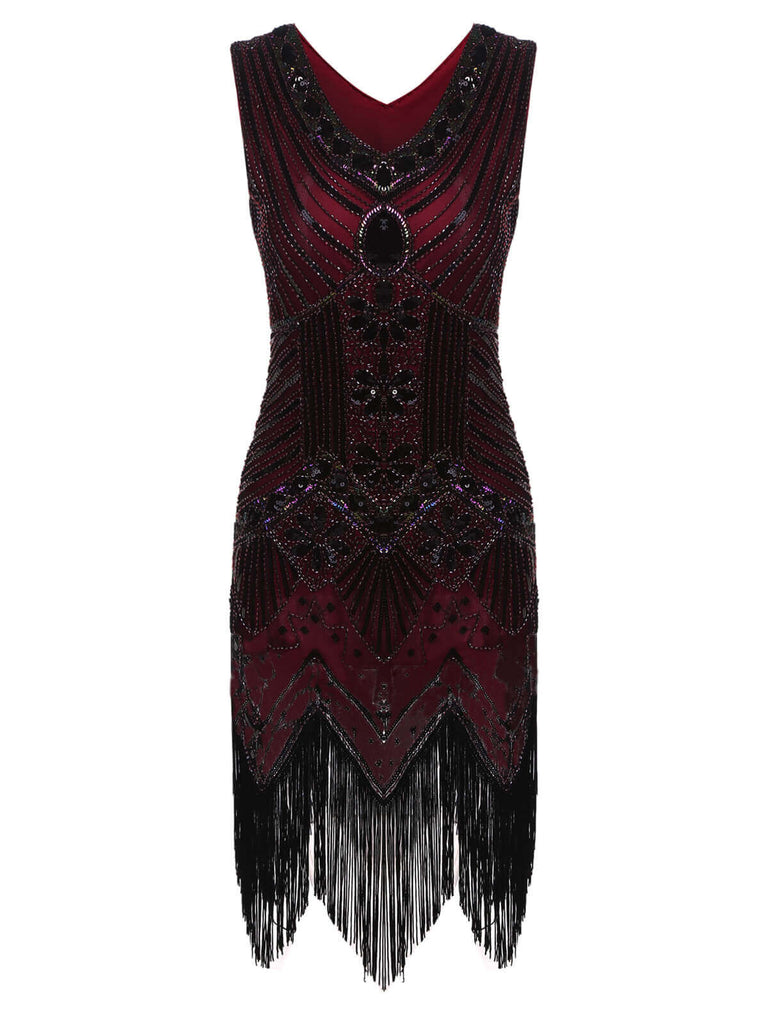Robe Charleston Vintage Année 20 Flapper à Franges Paillettes Soirée Cocktail