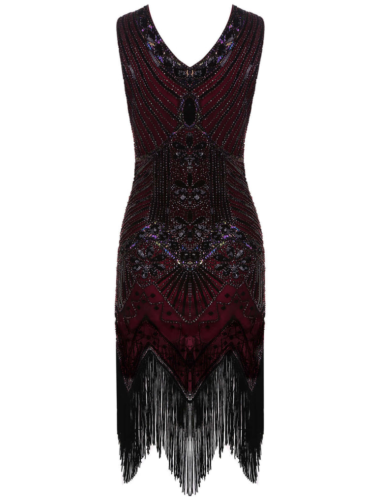 Robe Charleston Vintage Année 20 Flapper à Franges Paillettes Soirée Cocktail