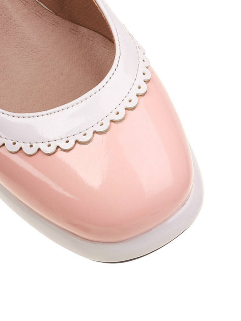 Mary Jane Patchwork Chaussures à talons hauts