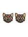 Boucles d'oreille chat noir d'Halloween des années 1950