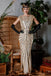Robe Charleston Vintage Année 20 Gatsby Maxi à Paillettes Déco Nœud Papillon