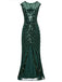 Robe Charleston Vintage Année 20 Gatsby Maxi à Paillettes Déco Nœud Papillon