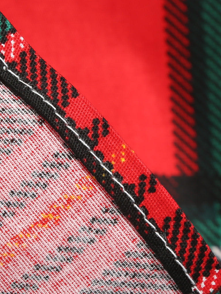 Robe Rockabilly Année 50 Vintage Demi-manches Col V A Carreaux