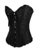 2PCS Corset Dentelle Hors Épaule et Jupe Plissée Ourlet Haut et Bas Steampunk Gothique