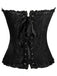 2PCS Corset Dentelle Hors Épaule et Jupe Plissée Ourlet Haut et Bas Steampunk Gothique
