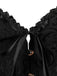 2PCS Corset Dentelle Hors Épaule et Jupe Plissée Ourlet Haut et Bas Steampunk Gothique