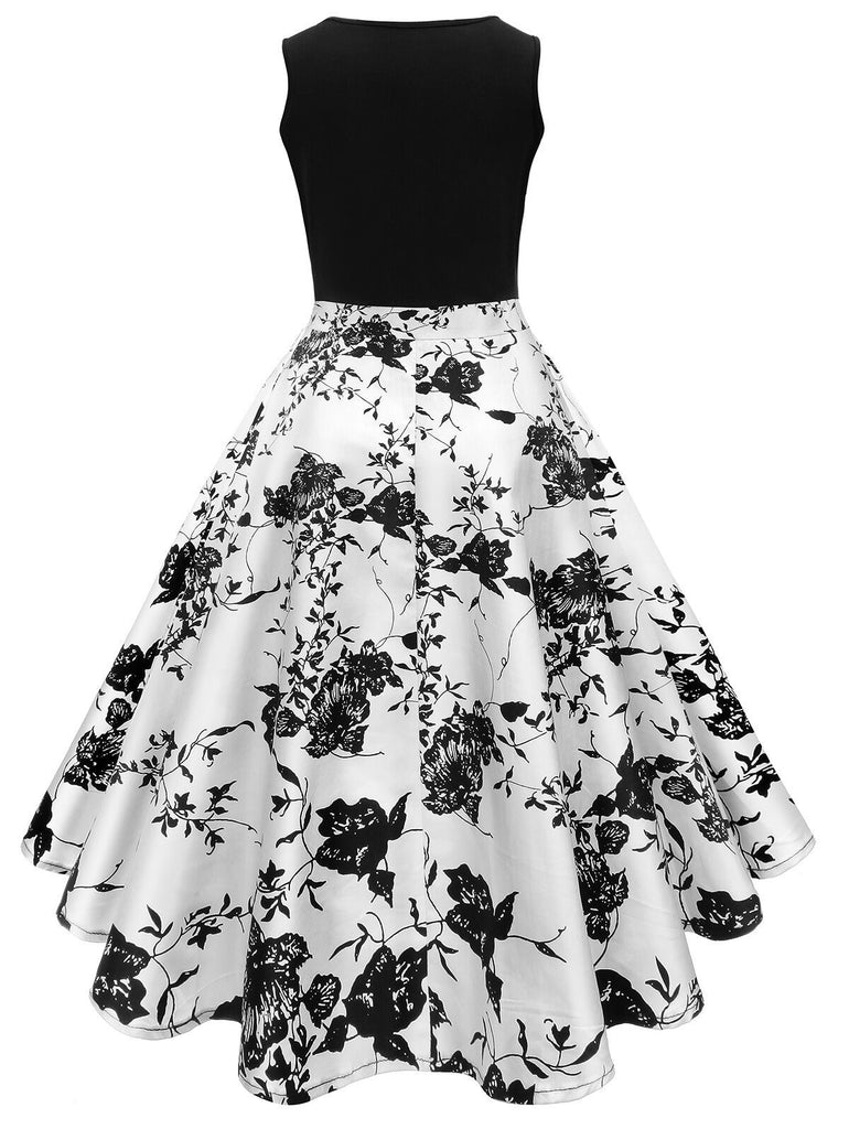 Robe Vintage Année 50 Trapèze Florale Soirée Cocktail Pin Up