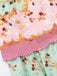 Robe longue fleurs volants rose foncé années 30