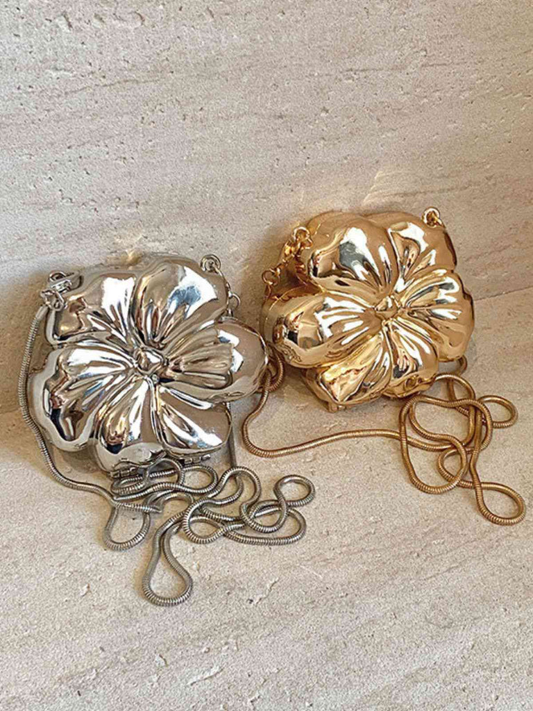 Mini sac à chaîne en alliage en forme de fleur