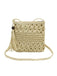 Sac bandoulière vintage en paille et perles en bois