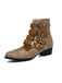 Bottes à bout rond petit talon épais et ajourées
