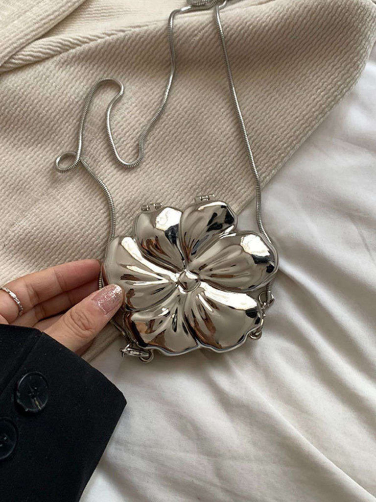 Mini sac à chaîne en alliage en forme de fleur
