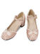 Chaussurres Mary Jane à talons épais en jacquard fleuri et perles