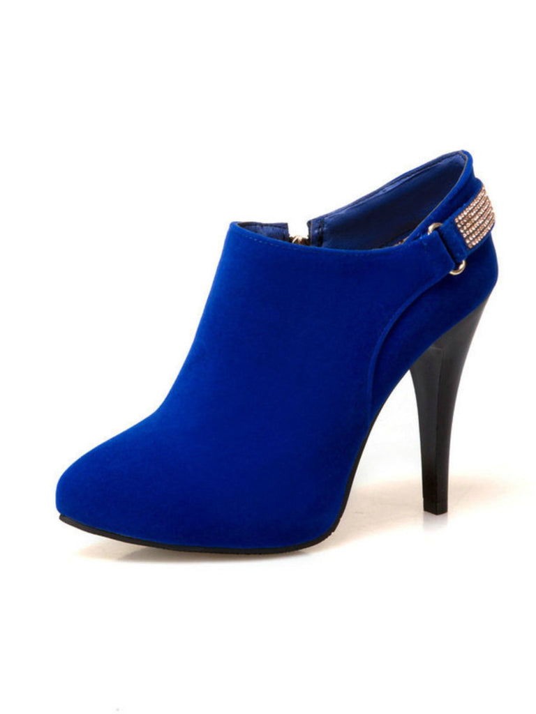 Escarpins vintage en velours uni bout pointu