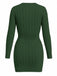 Robe moulante manches longues en maille torsadée des années 1960