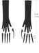 Gants noirs longs à griffes pour Halloween