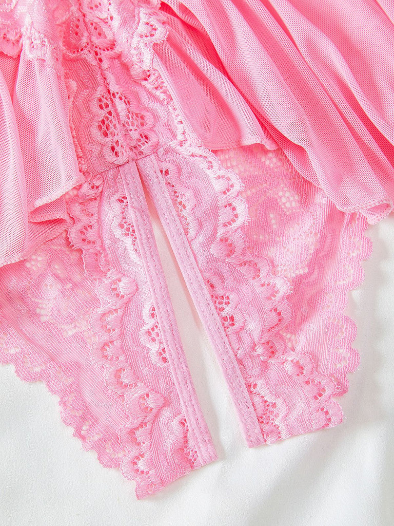 Lingerie dos nu dentelle jupe imprimée léopard années 1980