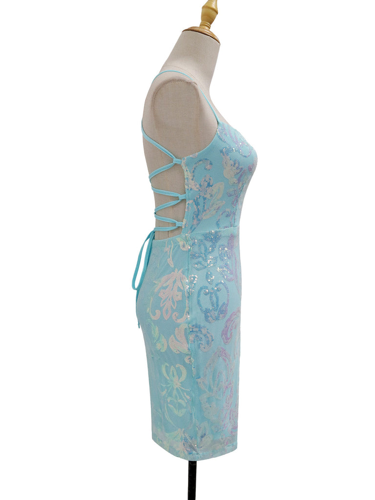 Robe Unie Paillettes Bretelles Épaghetti Dos Nu Années 1920