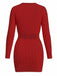 Robe moulante manches longues en maille torsadée des années 1960