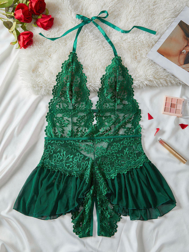 Lingerie dos nu dentelle jupe imprimée léopard années 1980