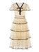 Robe ourlet superposé à volants en maille à pois et nœud années 1950