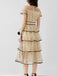 Robe ourlet superposé à volants en maille à pois et nœud années 1950